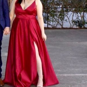 Red corset Dress with slit